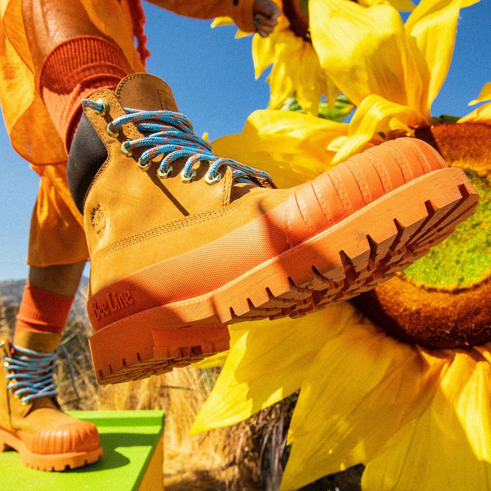 Botas Masculino - Timberland 6-Inch Bee Line X Impermeavel Rubber Toe - WIRTS3245 - Marrom/Laranja